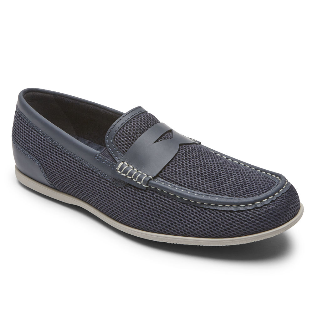 Rockport Mens Malcom Soft Moc Toe - Slip-On Navy - UOD978405